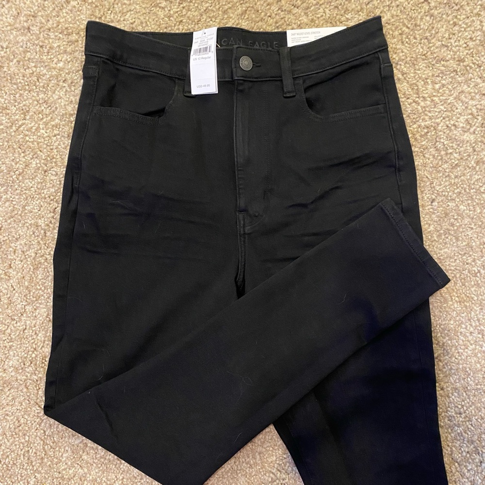 American eagle curvy hi-rise black jegging sz 12 brand new with tags
